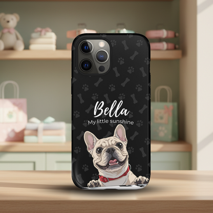 Funda de teléfono personalizada con foto, frase y nombre de tu mascota
