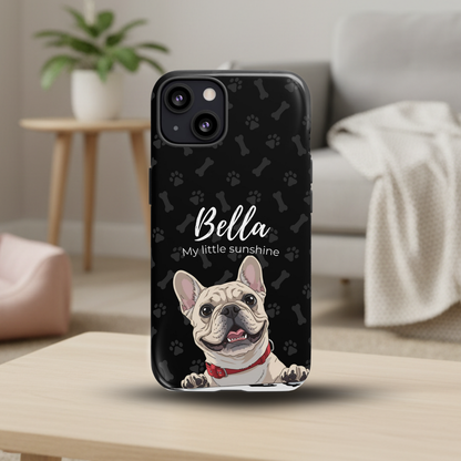 Funda de teléfono personalizada con foto, frase y nombre de tu mascota