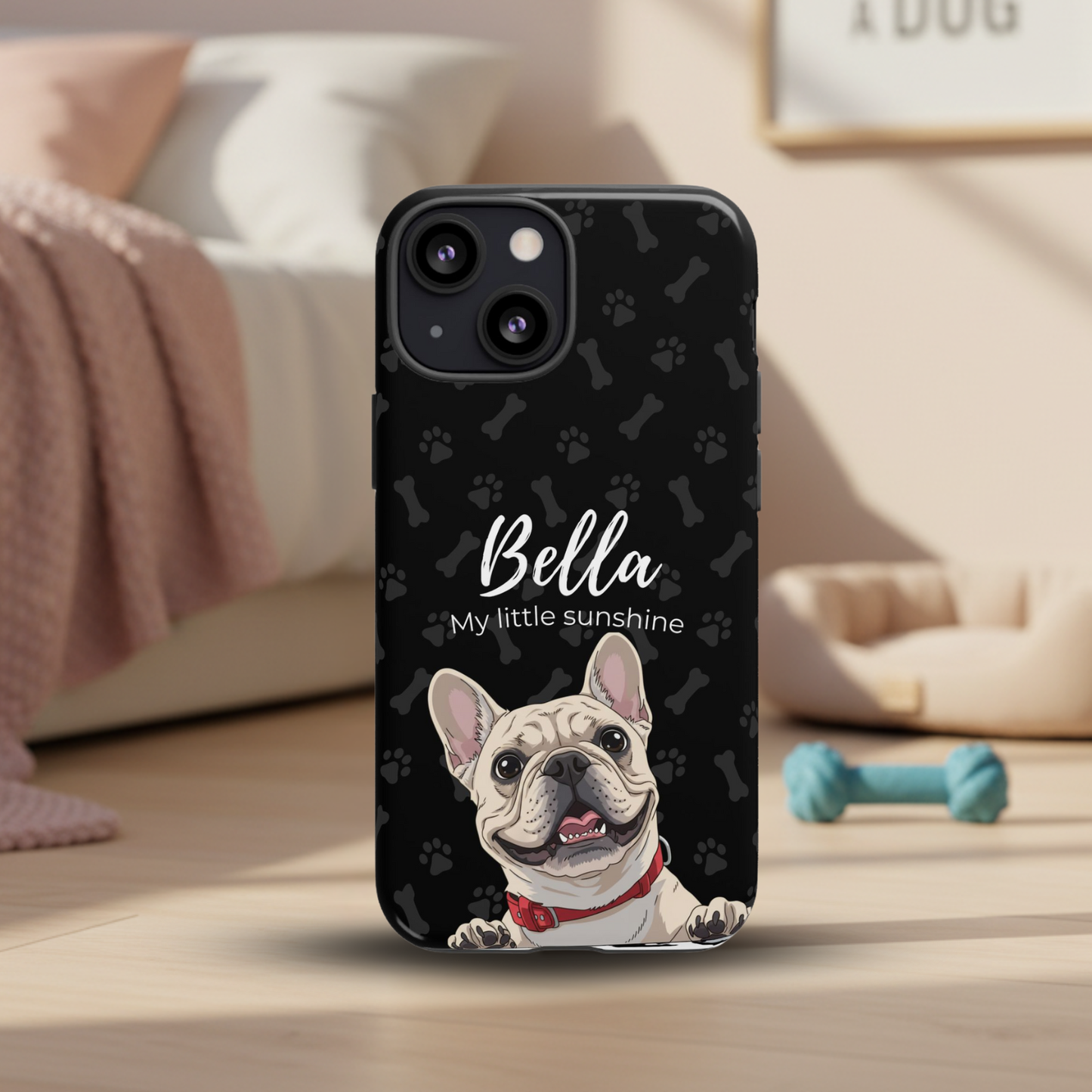 Funda de teléfono personalizada con foto, frase y nombre de tu mascota