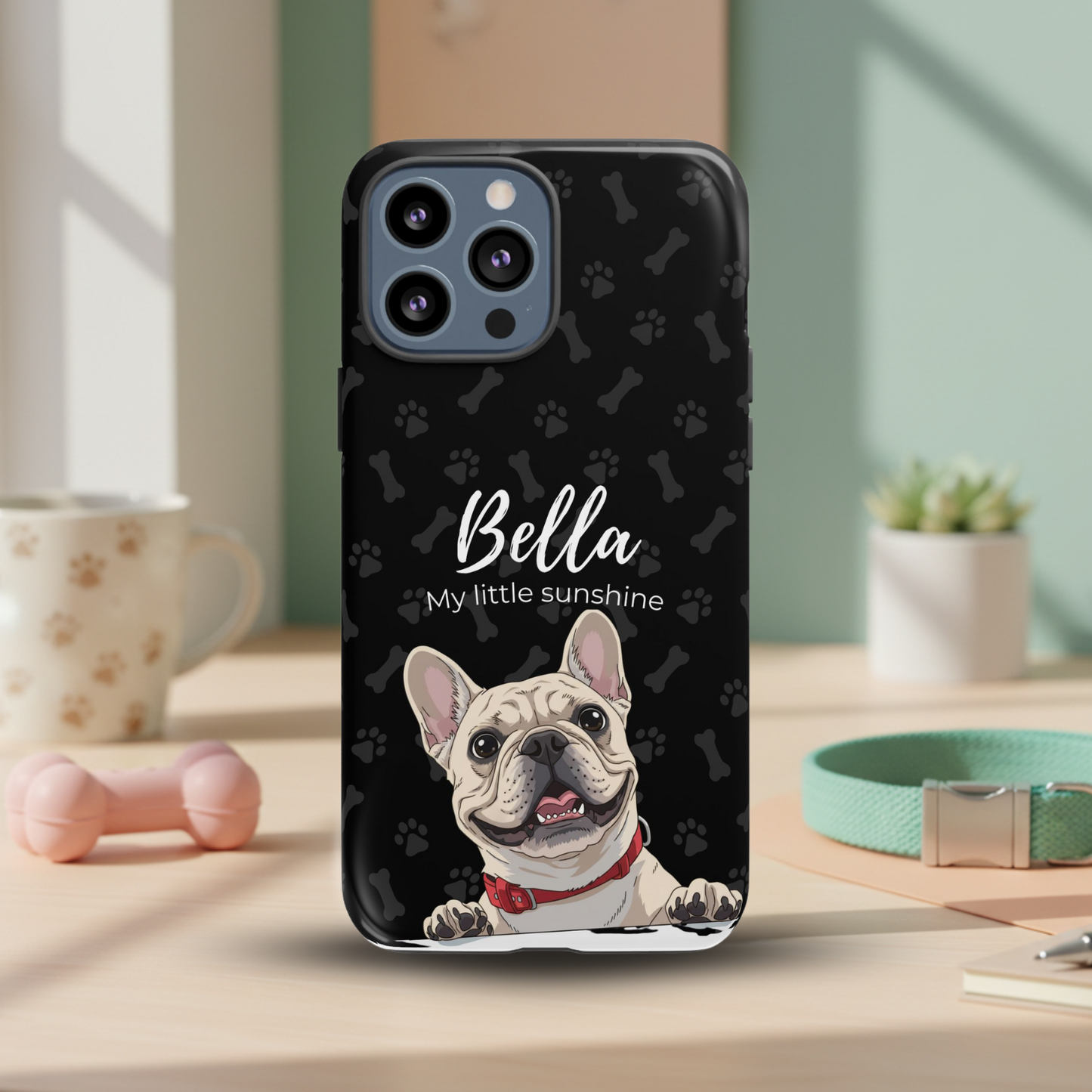 Funda de teléfono personalizada con foto, frase y nombre de tu mascota
