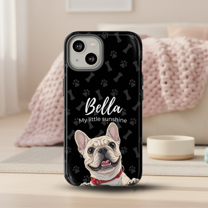 Funda de teléfono personalizada con foto, frase y nombre de tu mascota