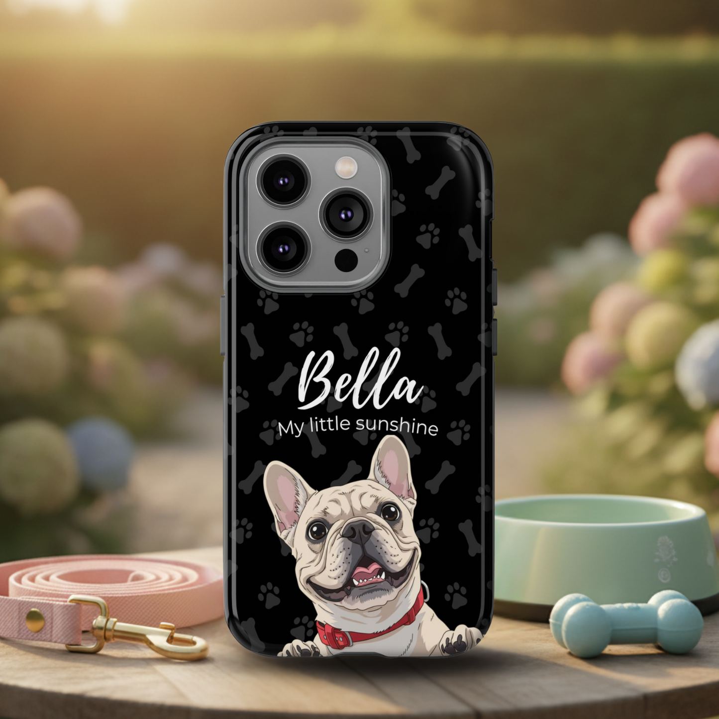 Funda de teléfono personalizada con foto, frase y nombre de tu mascota