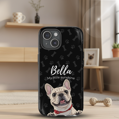 Funda de teléfono personalizada con foto, frase y nombre de tu mascota