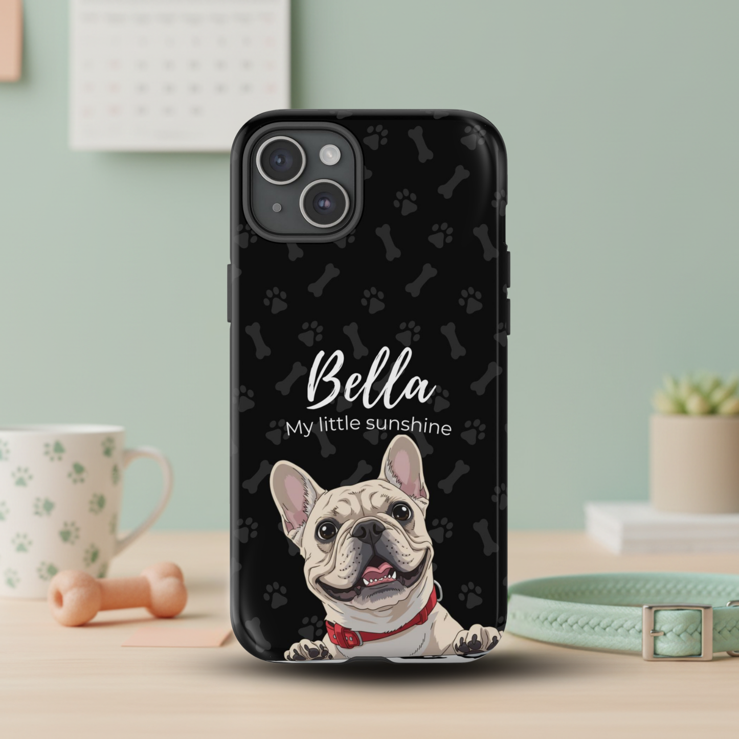 Funda de teléfono personalizada con foto, frase y nombre de tu mascota