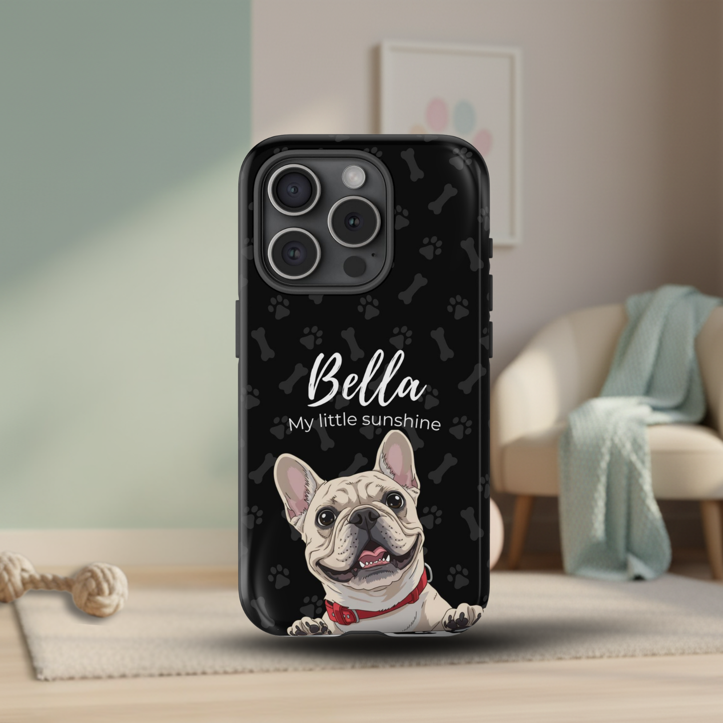 Funda de teléfono personalizada con foto, frase y nombre de tu mascota