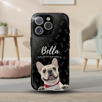 Funda de teléfono personalizada con foto, frase y nombre de tu mascota