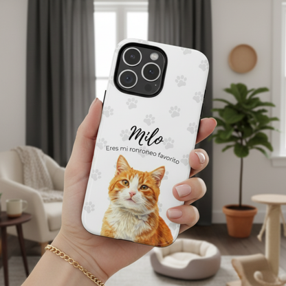 Funda de teléfono personalizada con foto, frase y nombre de tu mascota