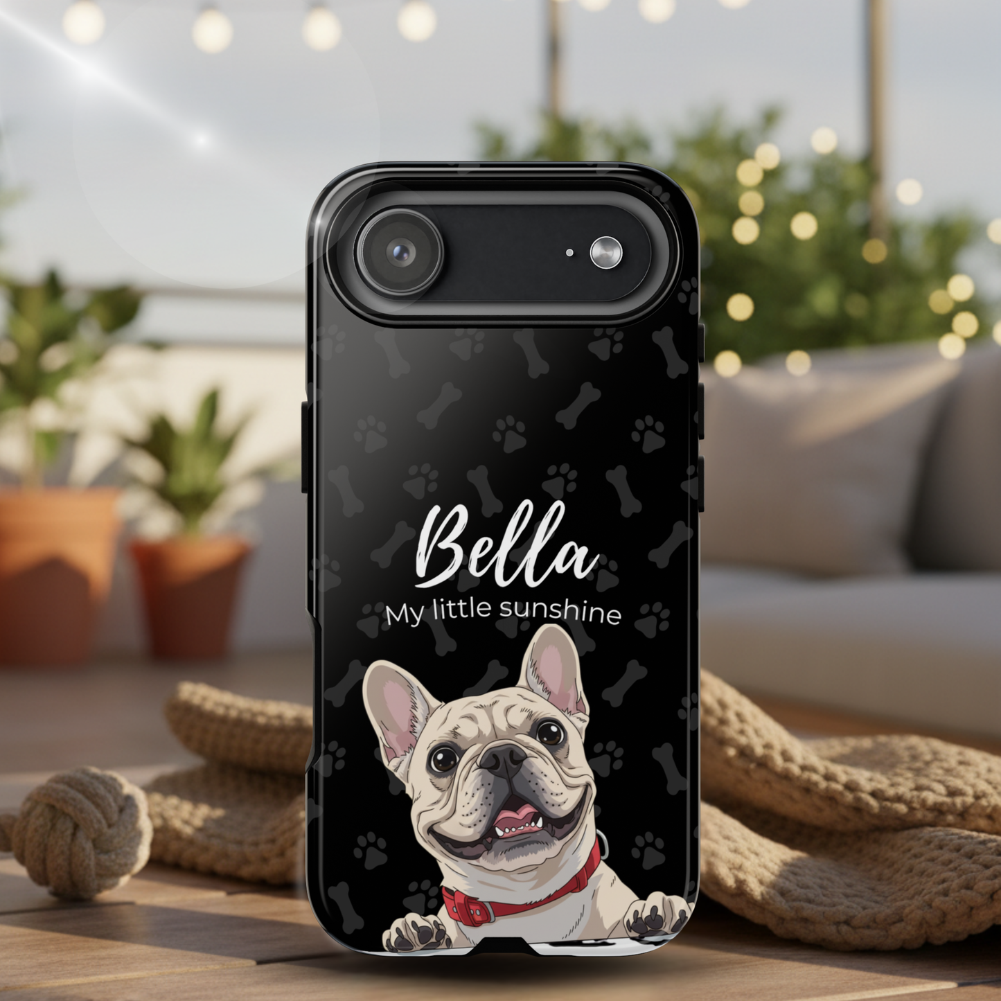 Funda de teléfono personalizada con foto, frase y nombre de tu mascota