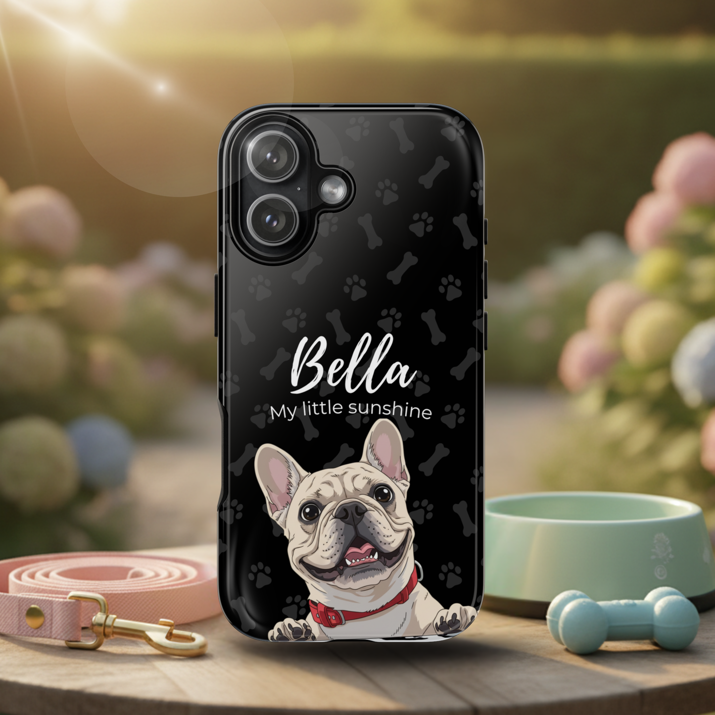 Funda de teléfono personalizada con foto, frase y nombre de tu mascota