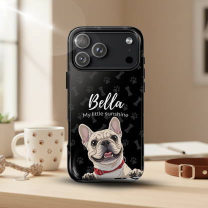 Funda de teléfono personalizada con foto, frase y nombre de tu mascota