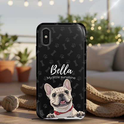 Funda de teléfono personalizada con foto, frase y nombre de tu mascota